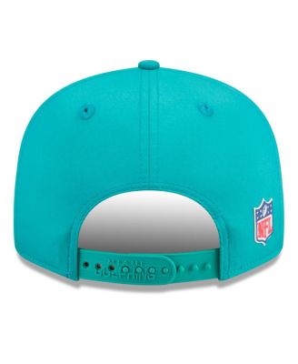 Men's Aqua Miami Dolphins 2025 Sideline Throwback Split Panel 9FIFTY Snapback Hat