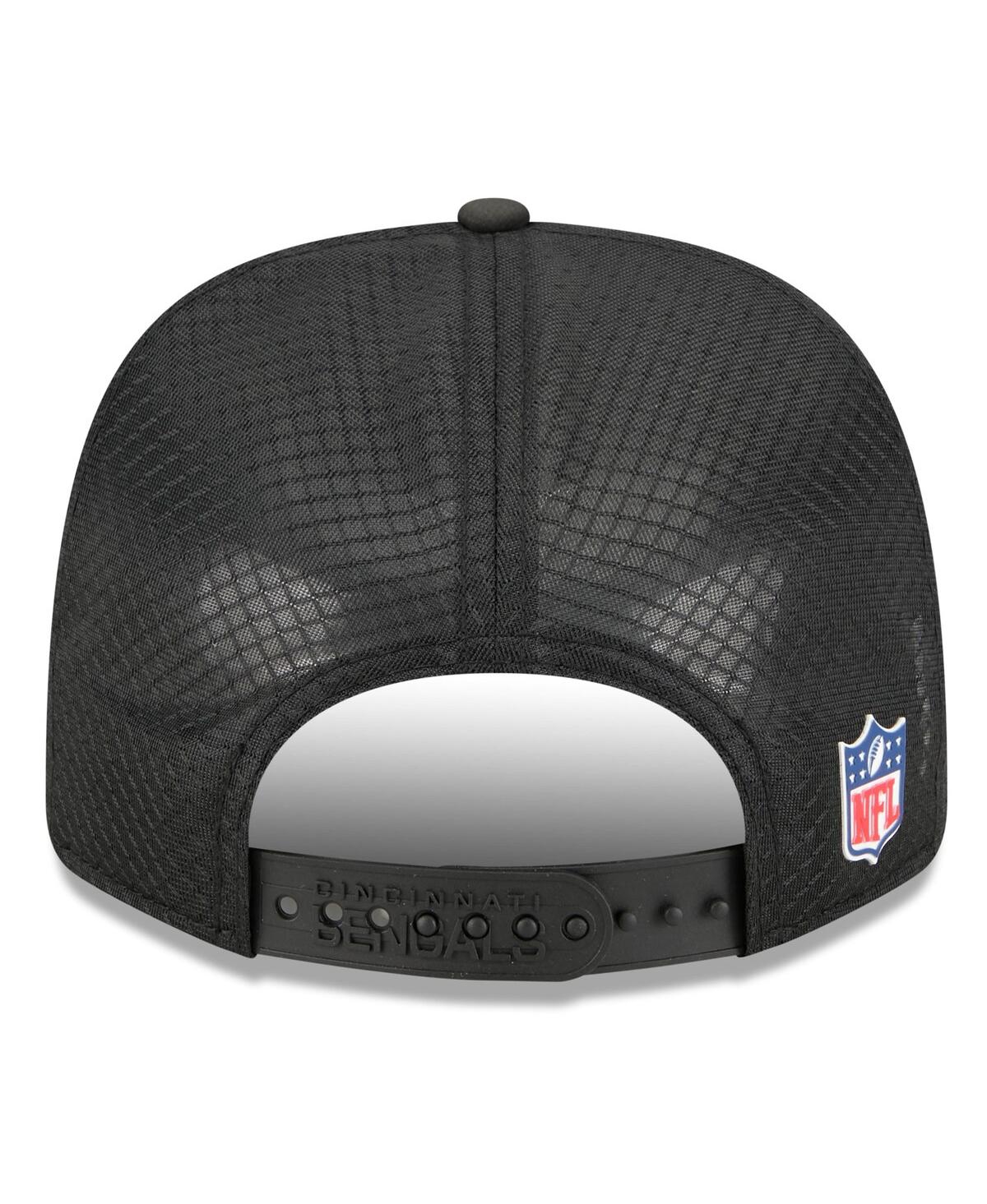 New Era Men's Black Cincinnati Bengals 2025 Sideline 9seventy Trucker Adjustable Hat In Black
