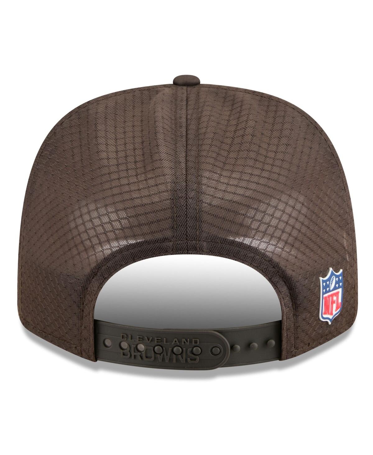 New Era Men's Brown Cleveland Browns 2025 Sideline Throwback 9SEVENTY Trucker Adjustable Hat