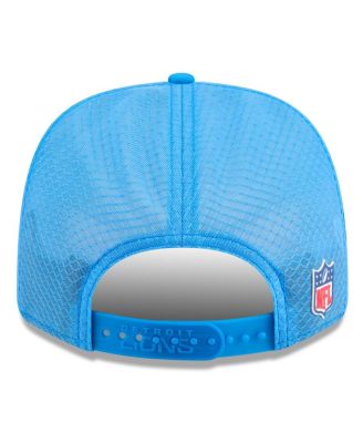 Men's Blue Detroit Lions 2025 Sideline Throwback 9SEVENTY Trucker Adjustable Hat