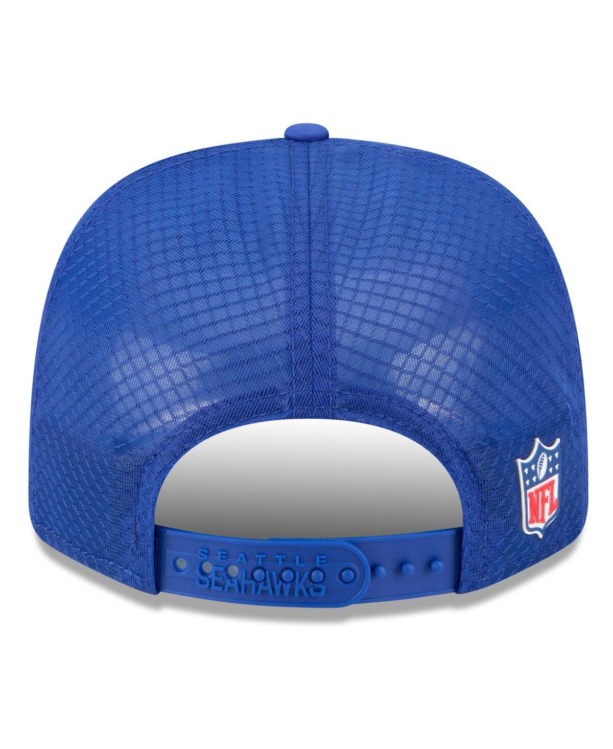 New Era Men's Royal Seattle Seahawks 2025 Sideline Throwback 9seventy Trucker Adjustable Hat In Blue