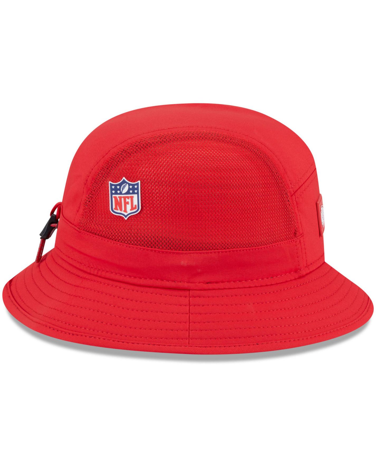 Мужская панама New Era Red Kansas City Chiefs 2025 Sideline Bucket Hat — фото 4