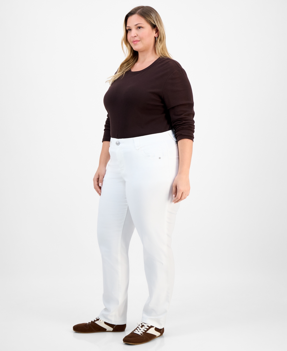 Democracy Trendy Plus Size Absolution Straight-leg Jeans In White