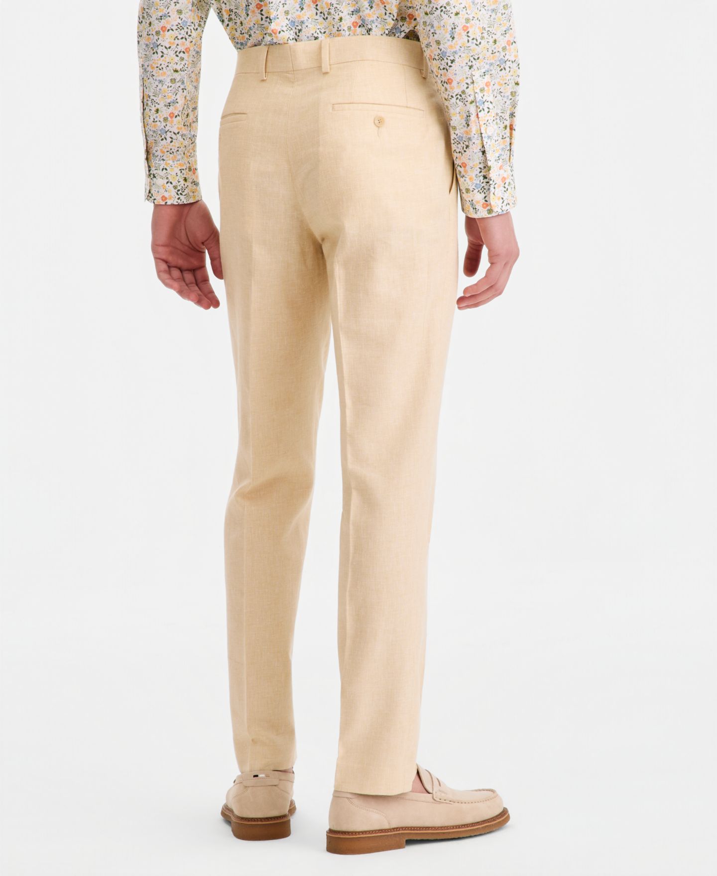 Мужские брюки Bar III Slim-Fit Linen-Blend Suit Separates, цвет: Сливочный жёлтый — фото 3