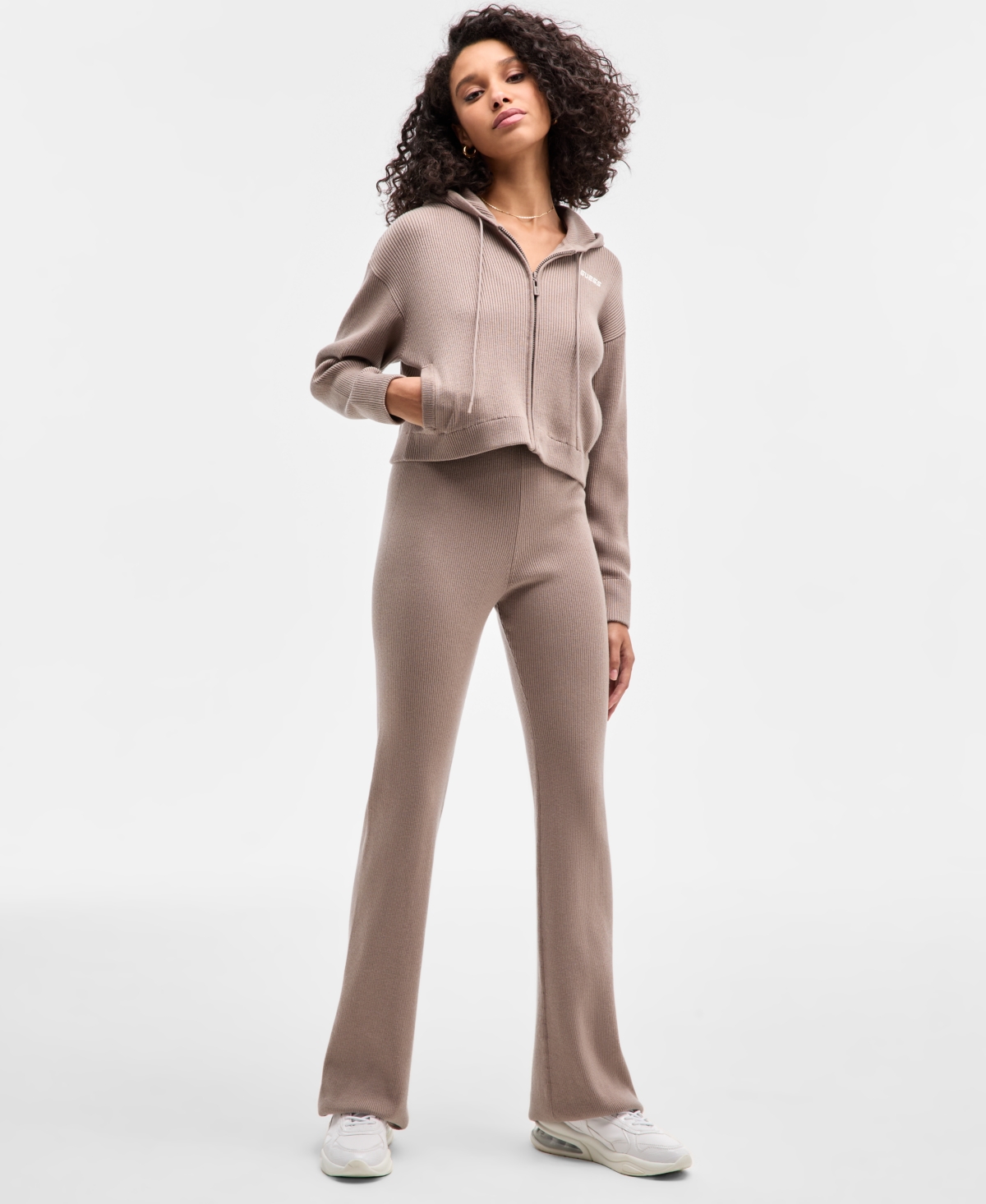 Guess Women's Flaminia Ribbed Zipped Hoodie