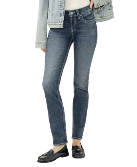 Женские джинсы Silver Jeans Co. Women's Suki Mid Rise Curvy Fit Straight Leg Jeans