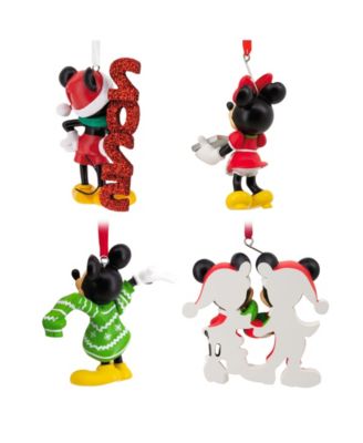 Disney Mickey and Minnie Christmas Ornaments, Set of 4