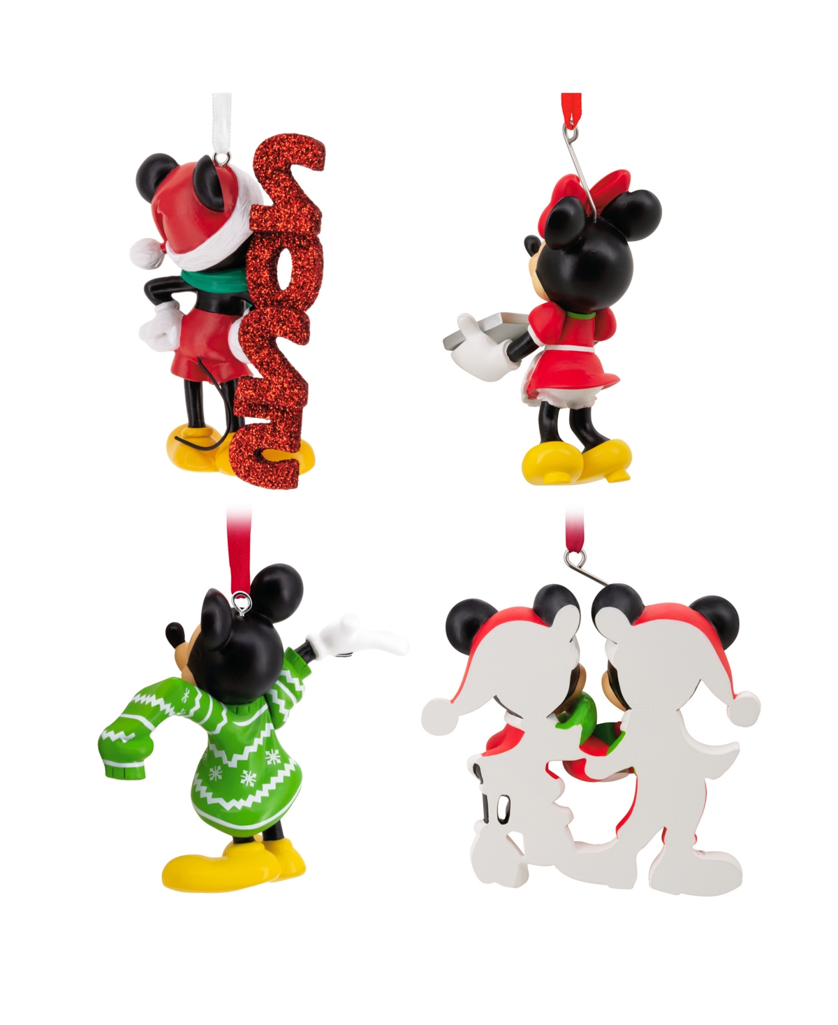 Hallmark Disney Mickey And Minnie Christmas Ornaments, Set Of 4 In Multi
