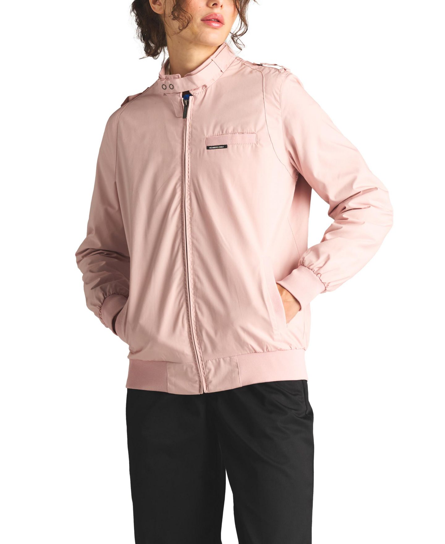 Женская куртка Members Only Classic Iconic Racer Jacket (Slim Fit), цвет: Светлый розовый — фото 3