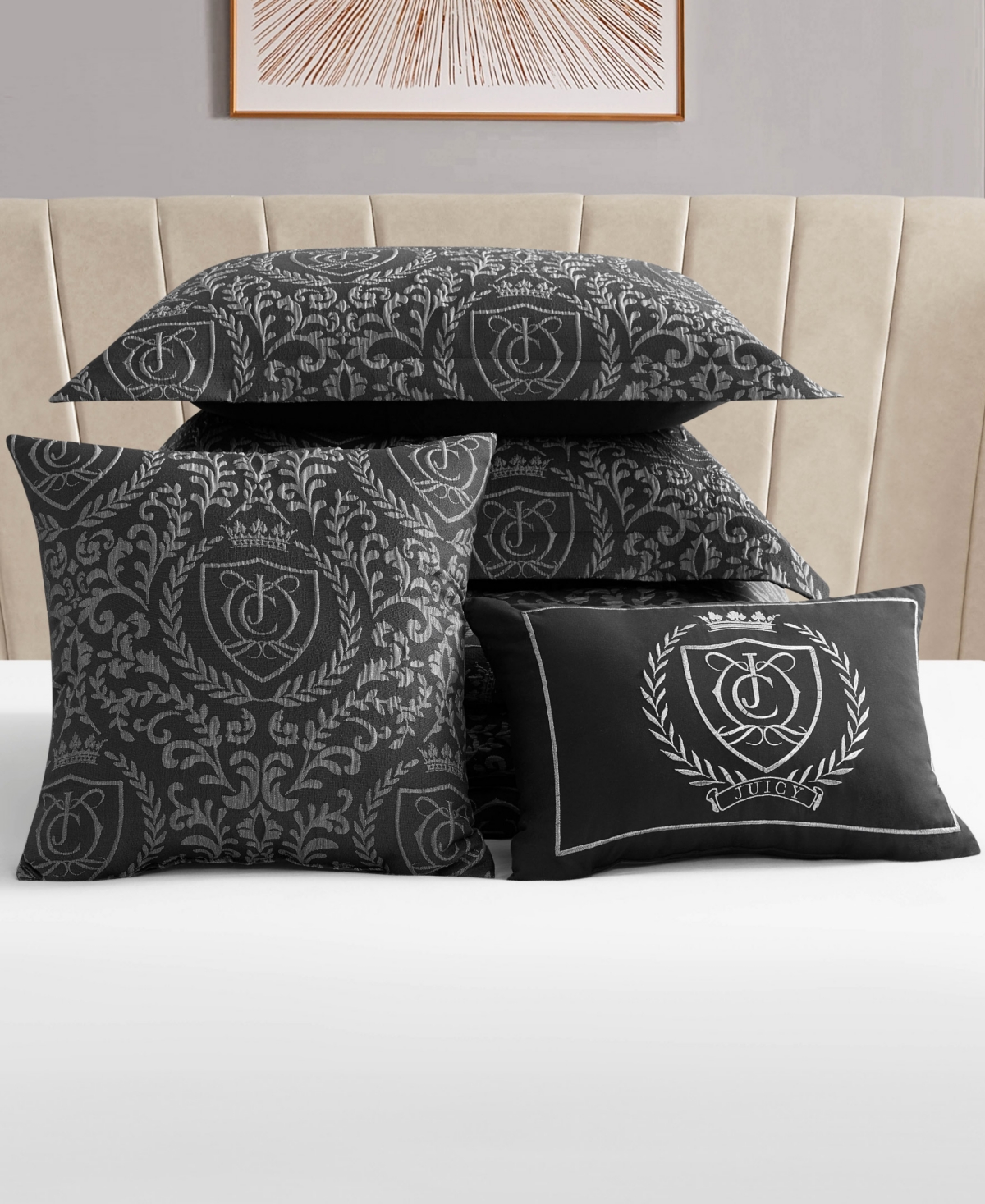 Juicy Couture Dovona 5-piece Comforter Set, King In Black