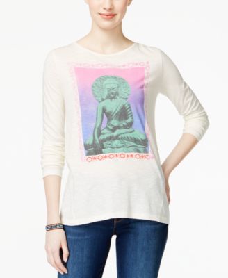 Lucky Brand - Long-Sleeve Buddha-Graphic T-Shirt