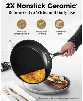 Professional 2x Hard Anodized 11-Piece Ceramic Nonstick Cookware Set