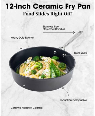 Professional 2x Hard Anodized 4 Qt. Ceramic Nonstick Deep Saute Pan