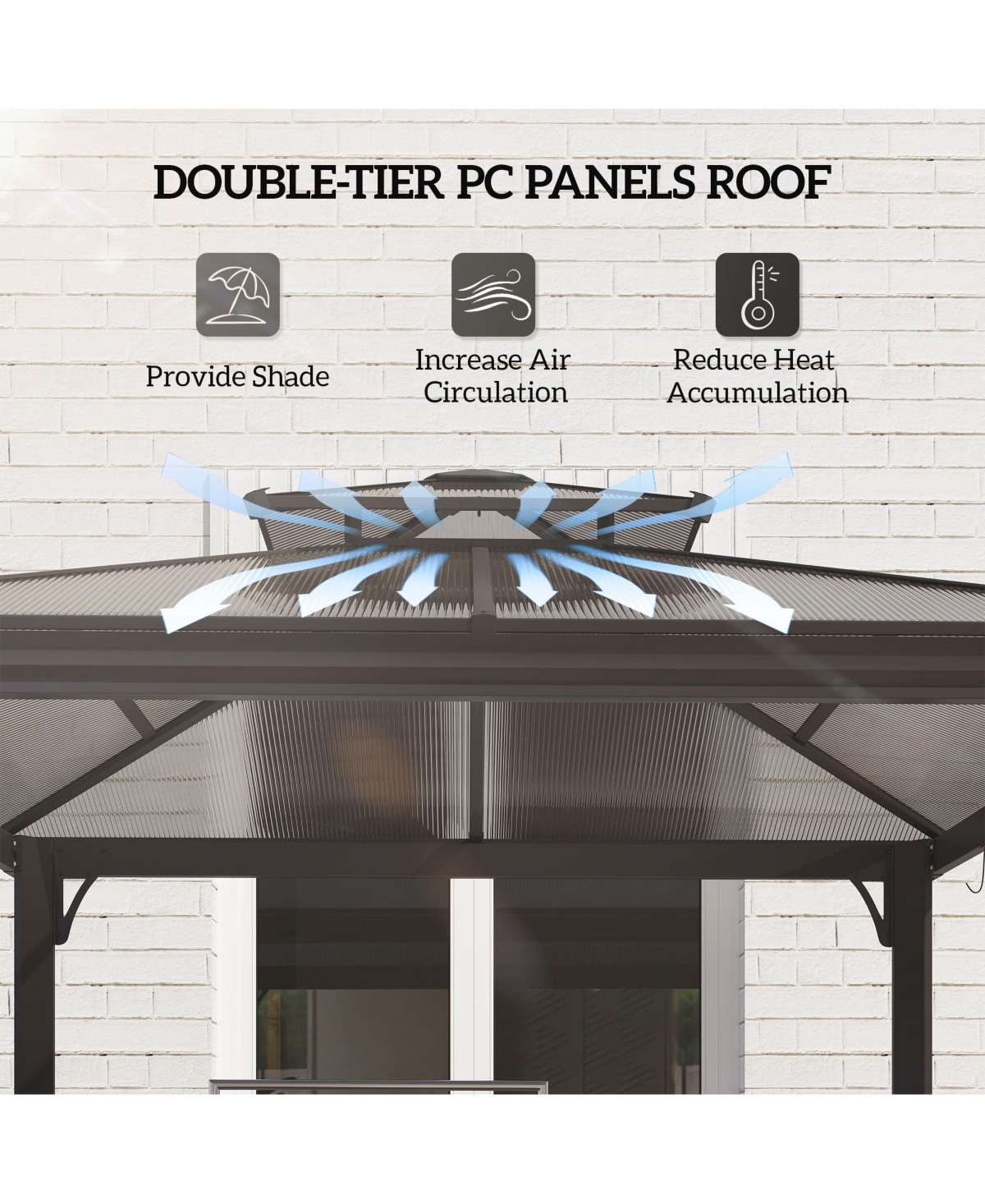 Outsunny 8.3ft Outdoor Double-tier Grill Canopy Bbq Gazebo with 2 Shelves