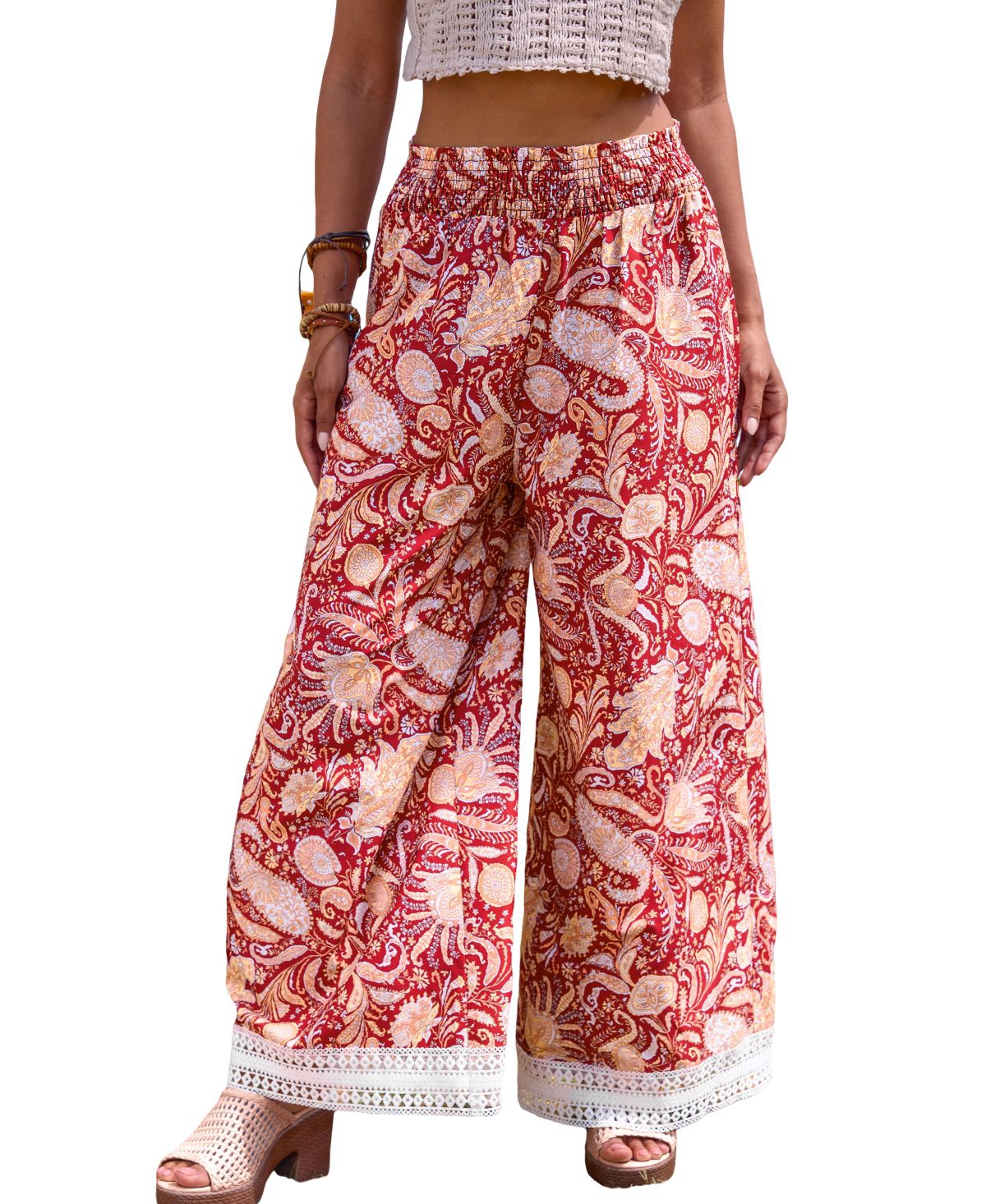Cupshe Women's Wildflower Ways Paisley Pants