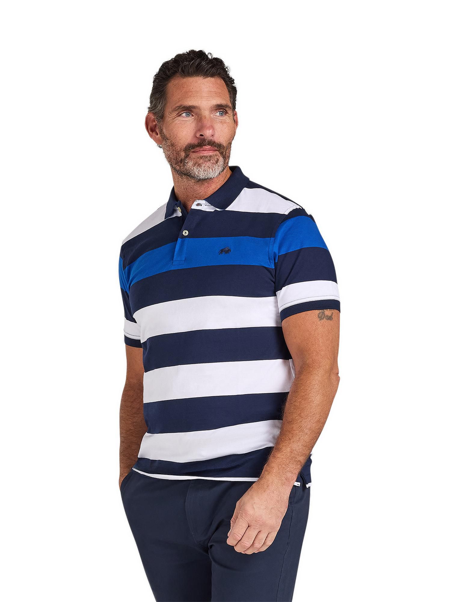 Men's Jersey Contrast Panel Polo