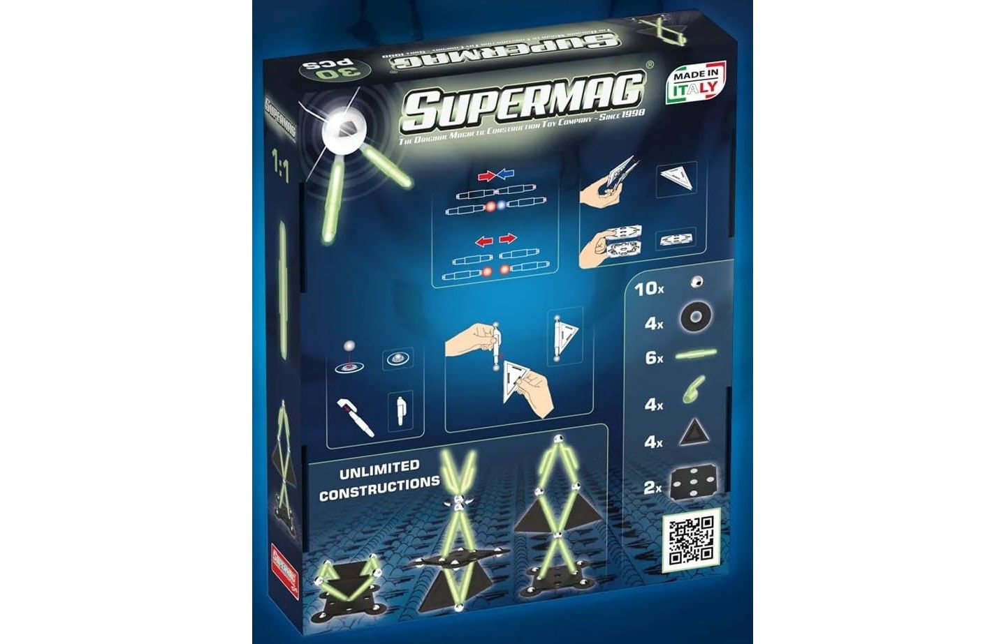 Детский конструктор Tinamiri SuperMag Glow 30, цвет: Open Miscellaneous — фото 2