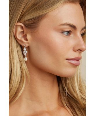 Leo Pearl and Crystal Drop Earrings