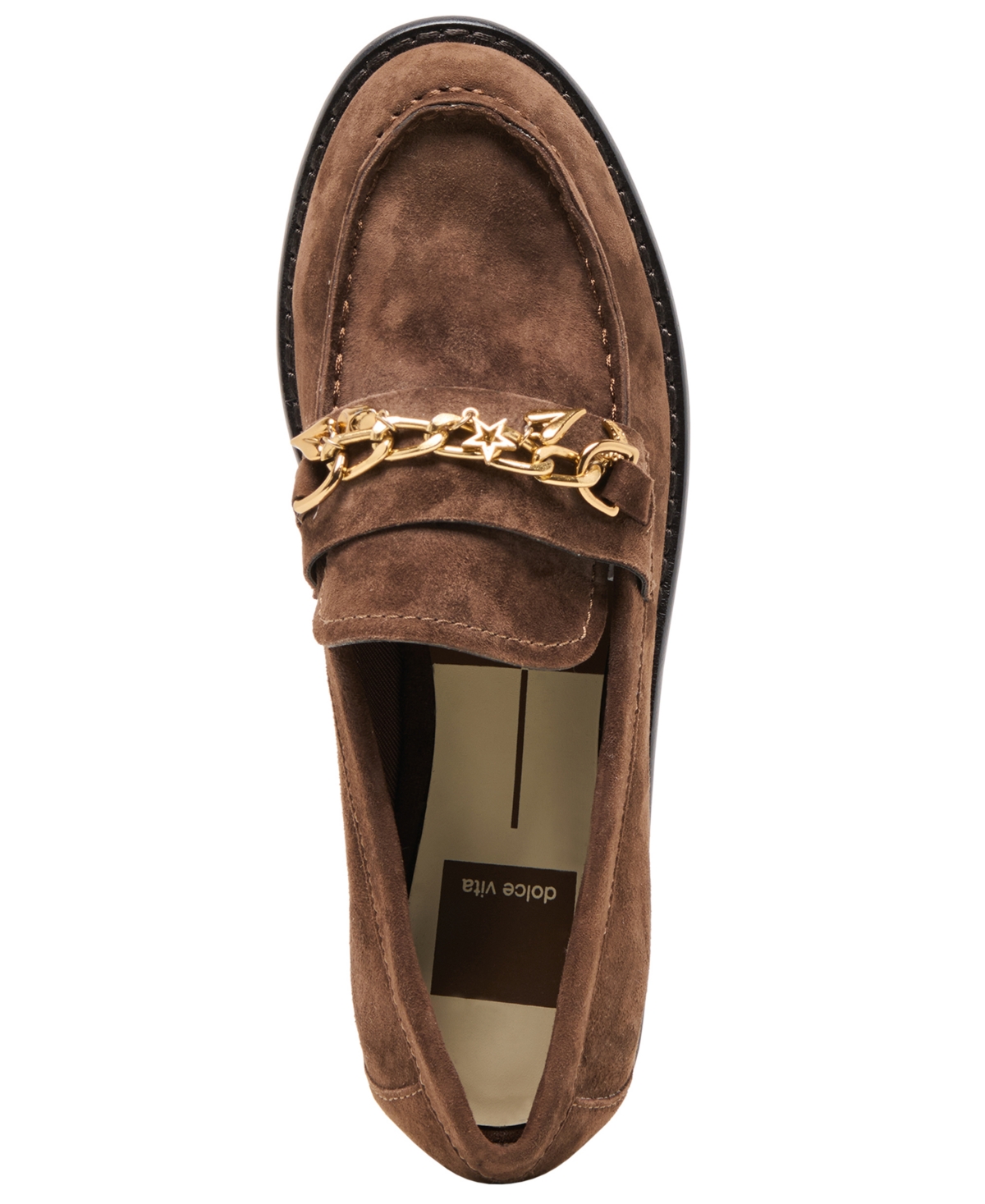 Dolce Vita Waylen Charm Chain Loafers In Brown