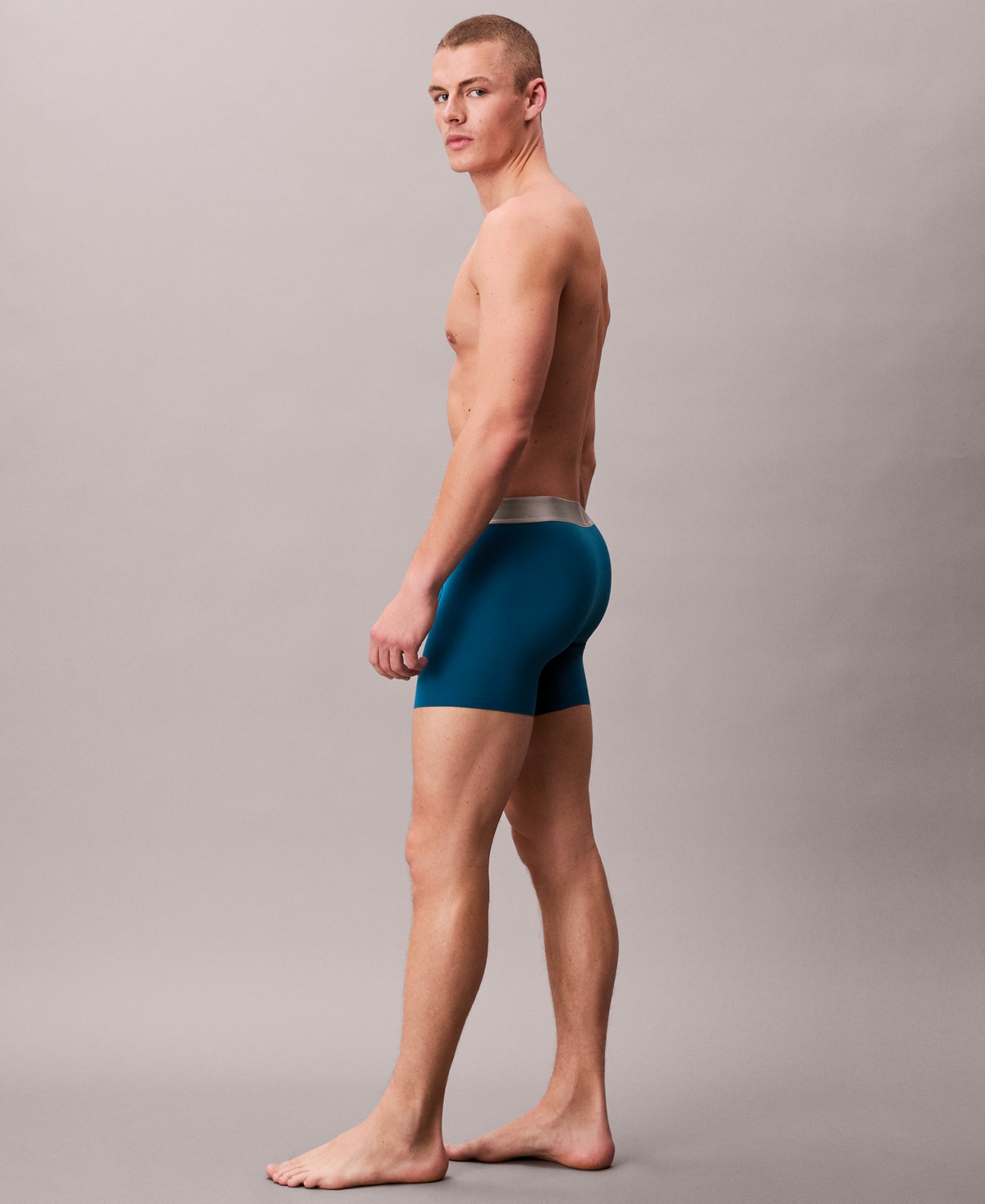 Calvin Klein Men's Brushed Microfiber Stretch Boxer Brief In Blue