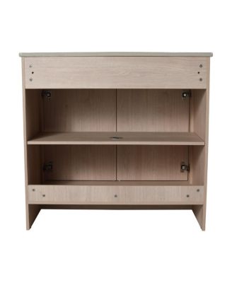 36 Inch Freestanding Vanity with Ceramic Sink and Soft-Close Cabinet Doors