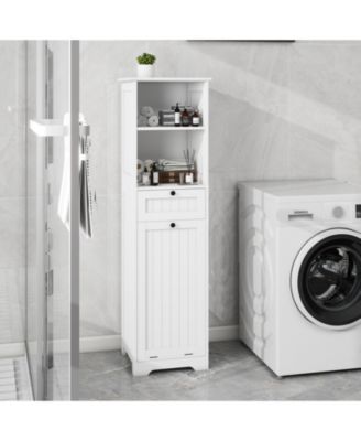 CASAINC 1Pc MDF Tilt-Out Design, One Compartment, Drawer & Moisture-Resistant Finish Laundry Cabinet