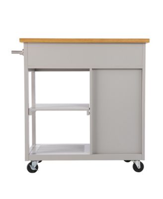 Rolling Kitchen Island with Storage Space, Towel Rack, and Utility Drawer