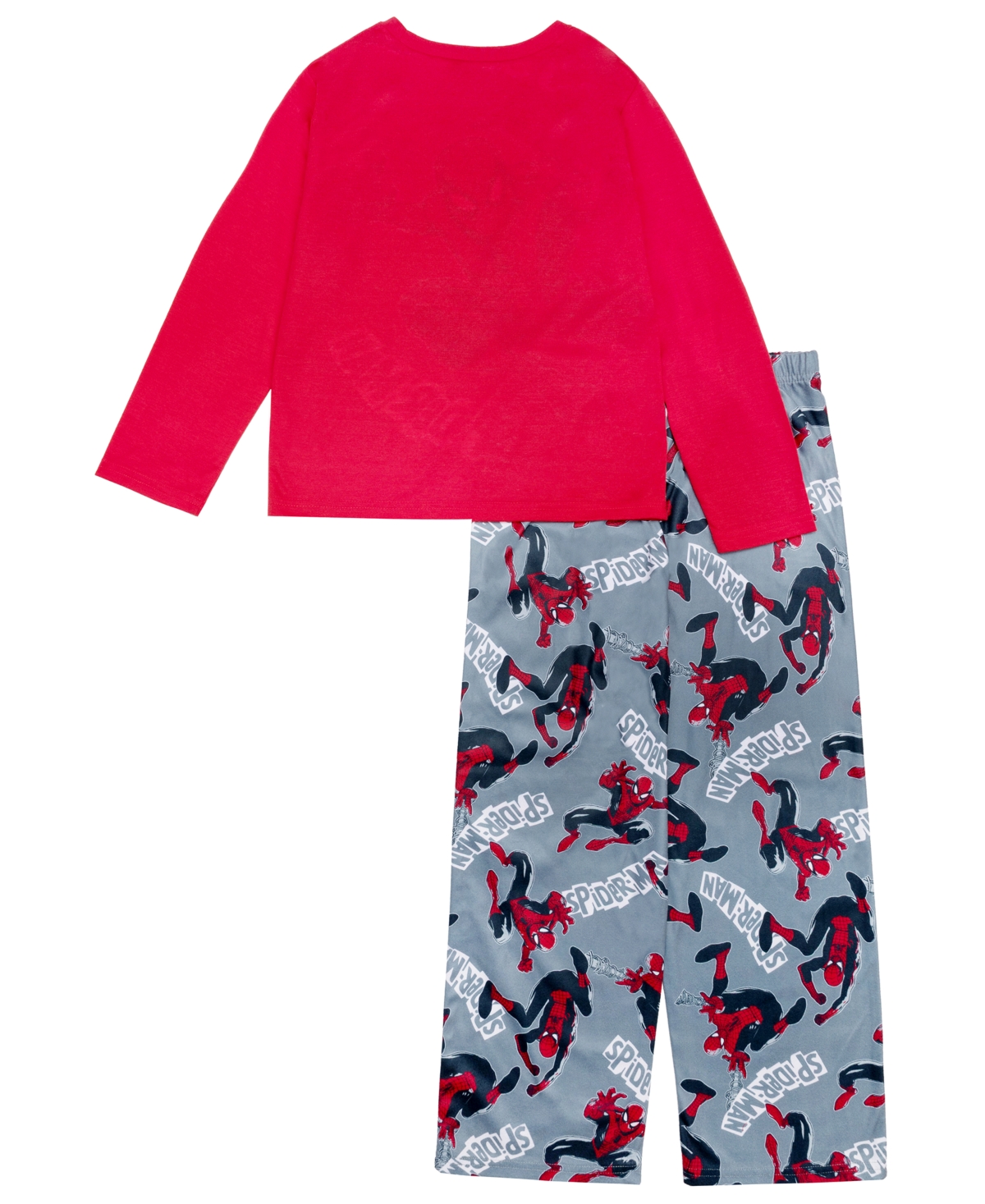 Ame Little And Big Boys 2-piece Spiderman Long Sleeve Top And Open Leg Pants Pajama Set In Red
