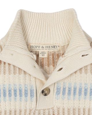 Boys Organic Mock Neck Stripe Sweater