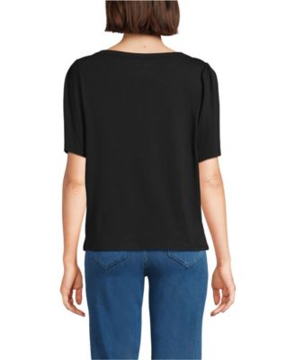Women's Elbow Sleeve Supima Cotton Boatneck T-Shirt