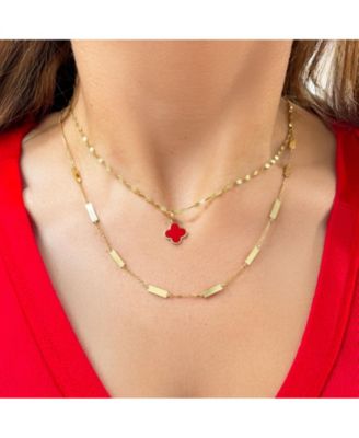 Gold Bar Chain Necklace 14K Gold