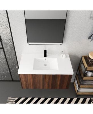 36 Inch Floating Bathroom Vanity with Sink and Soft-Close Double Doors