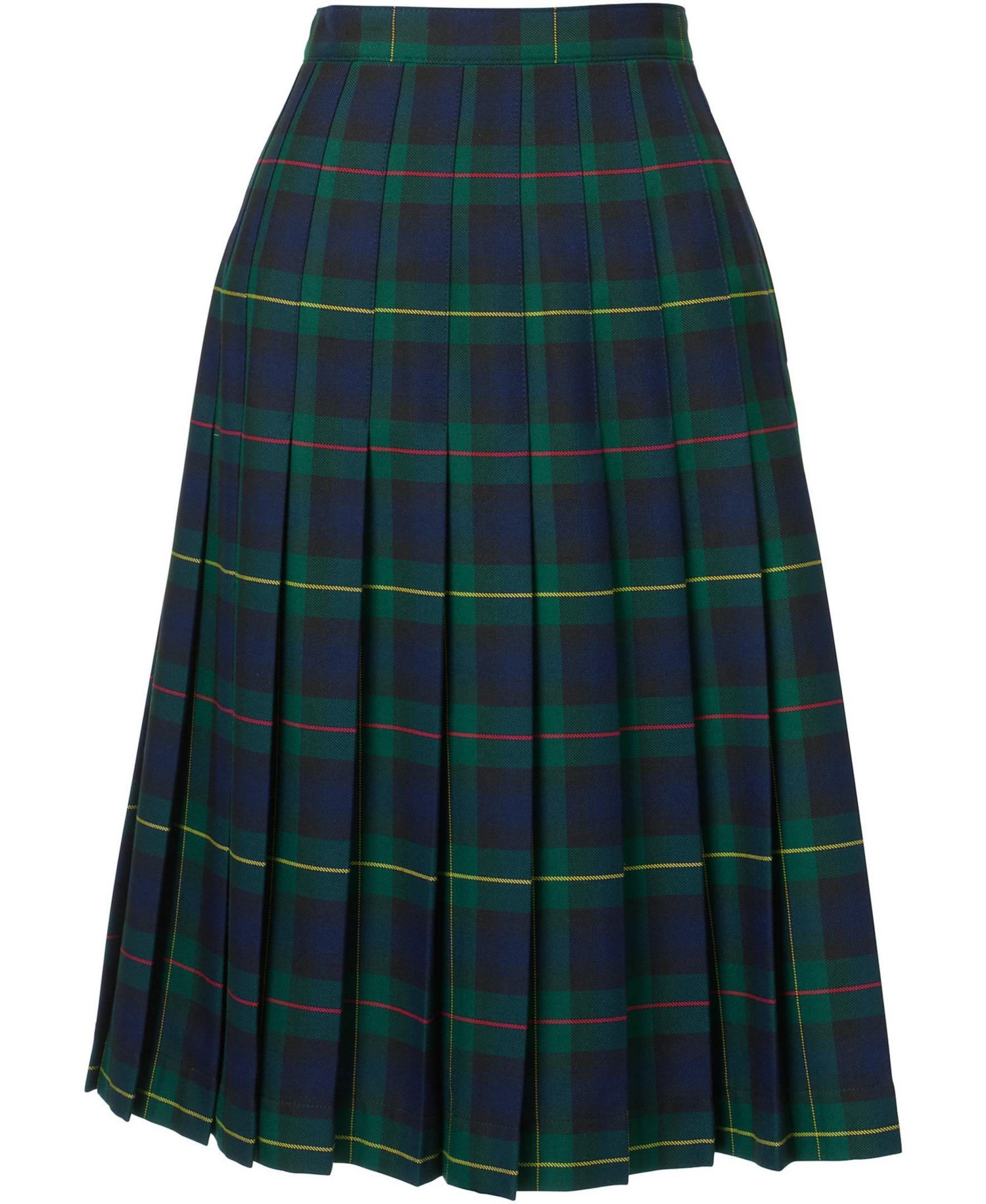 Women's Below The Knee Plaid Pleated Skirt