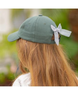 Girls' Horse Bow Baseball Hat in Hunter Green