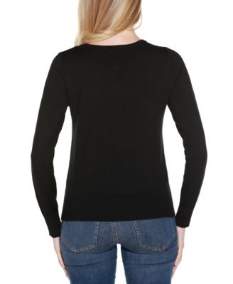 Women's Embellished Neckline Cardigan Sweater