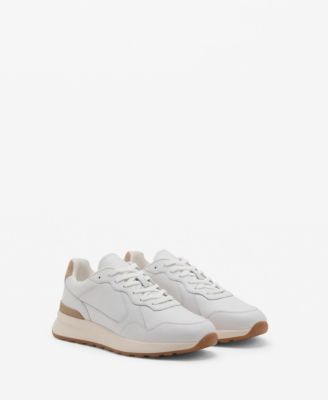 MANGO - Men's Leather Mixed Sneakers
