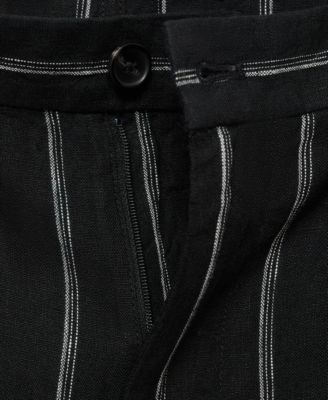 Men's Striped Linen-Blend 8.5" Bermuda Shorts