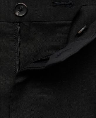 Men's Linen And Lyocell Blend Straight-Leg Pants