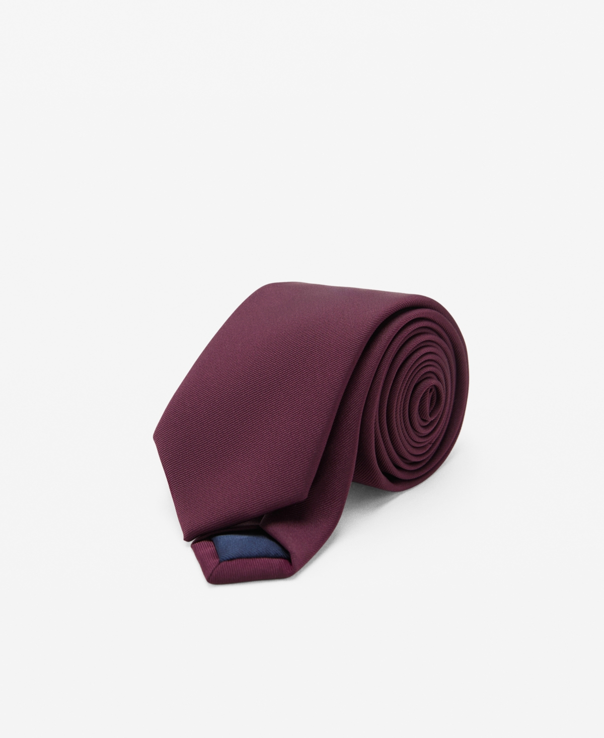 Mango Men's Smooth Micro-structured Tie In Burgundy
