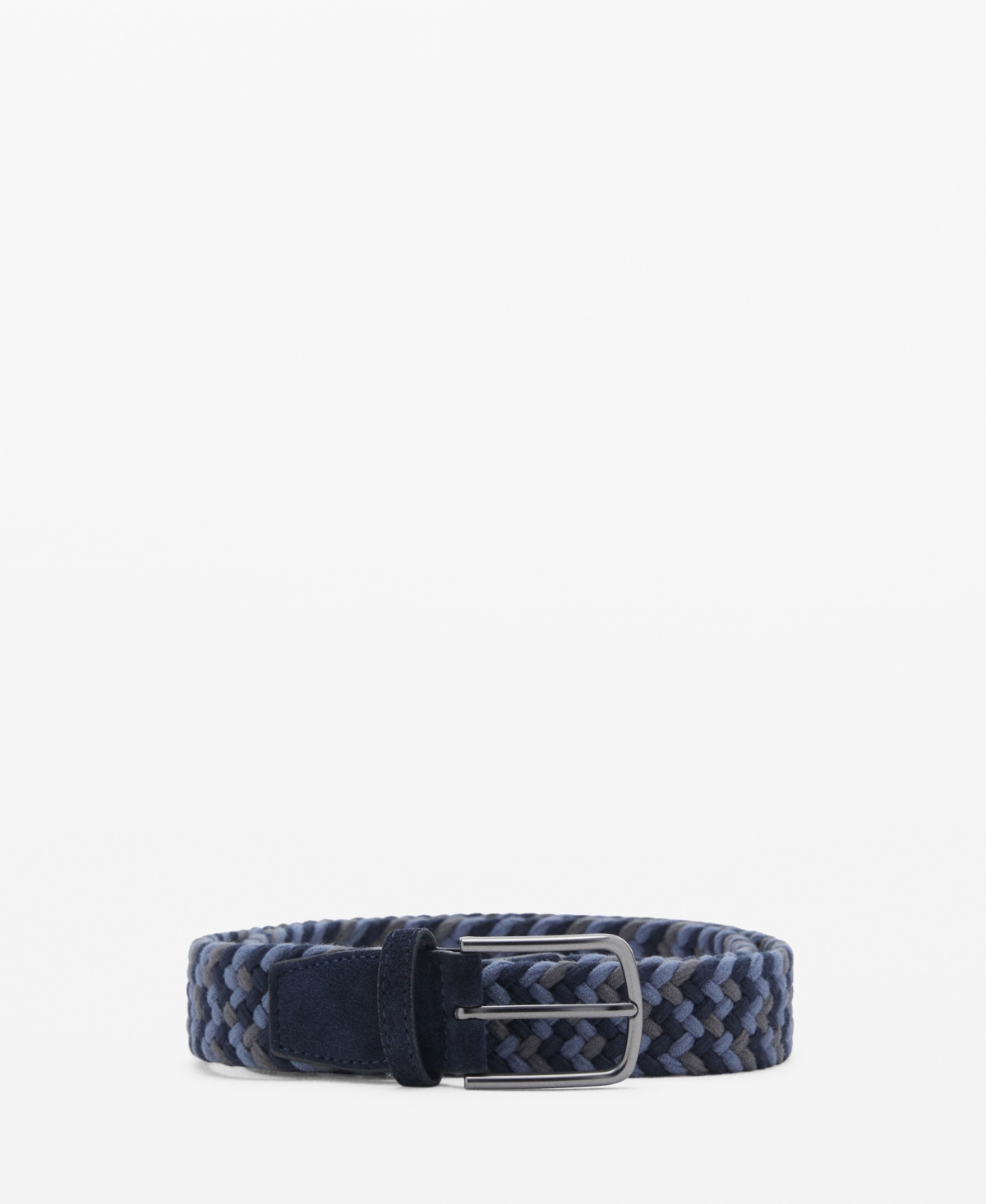 Mango Men's Braided Elastic Colored Belt In Gray