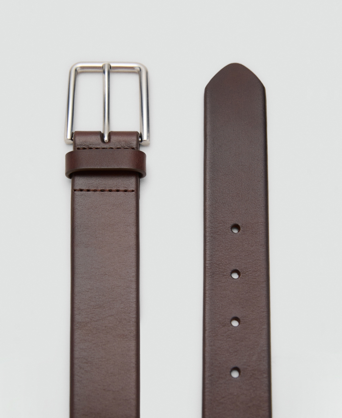 Mango Men's Buckle Leather Belt In Brown