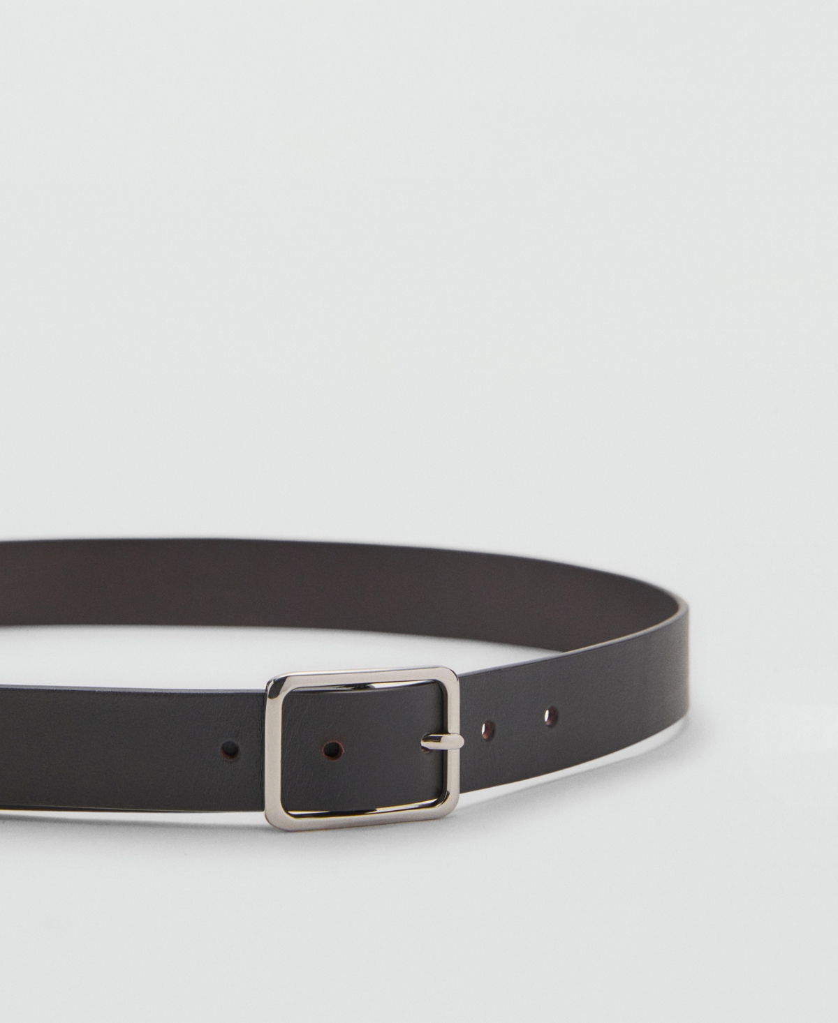 Mango Men's Leather Belt In Black