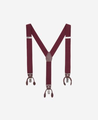 Men's Leather Details Adjustable Elastic Suspenders