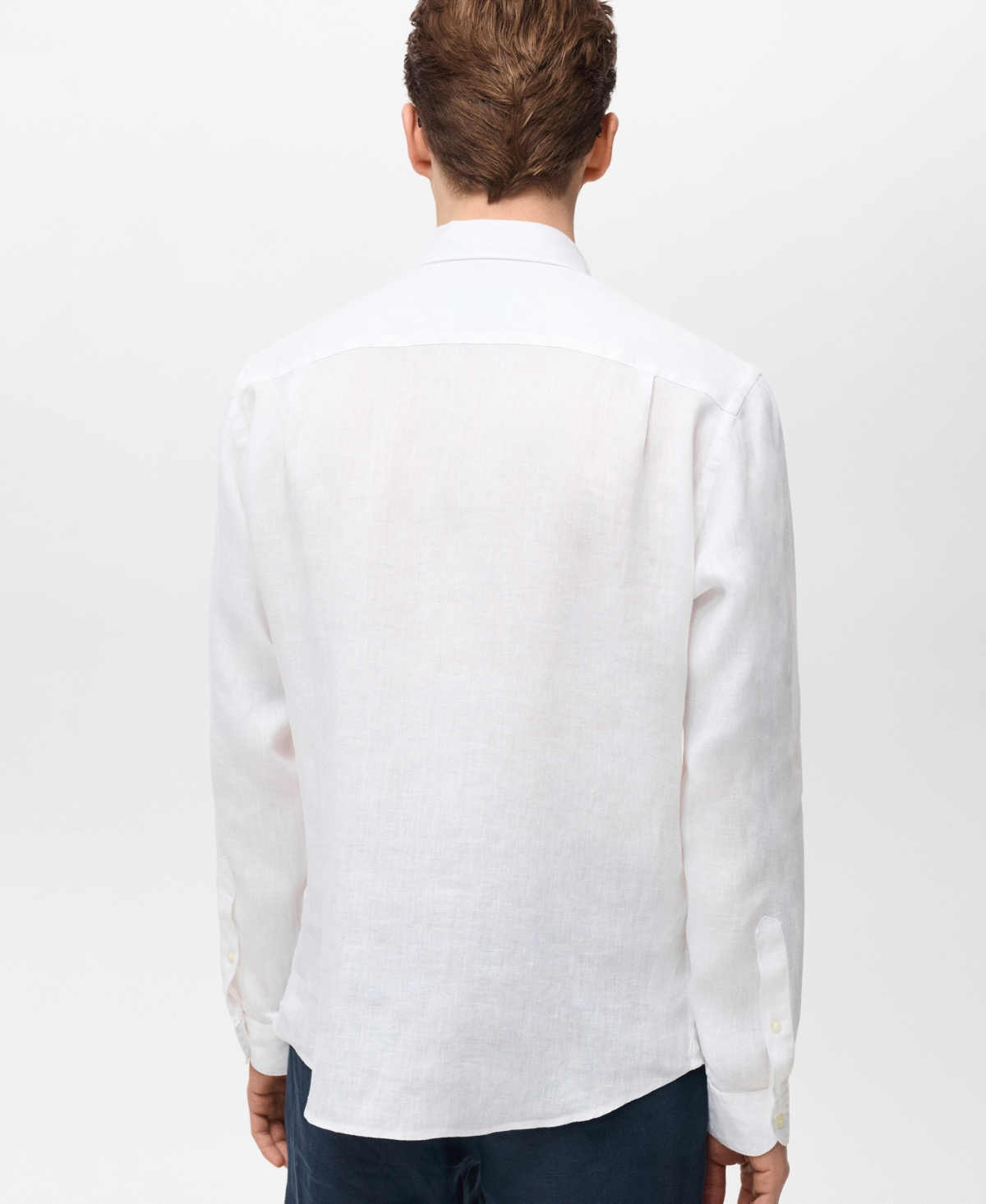 Mango Classic Fit Linen Button-up Shirt In White