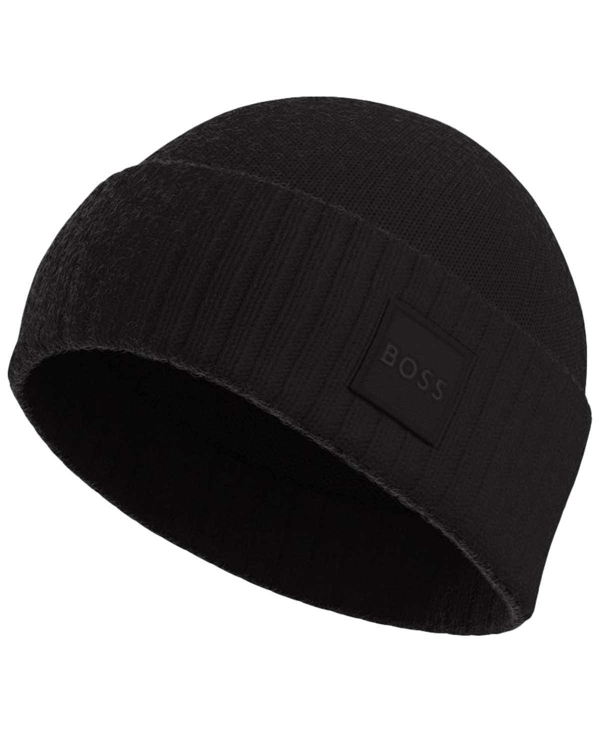 Hugo Boss Men's Akaio Turn-up Beanie Hat In Black