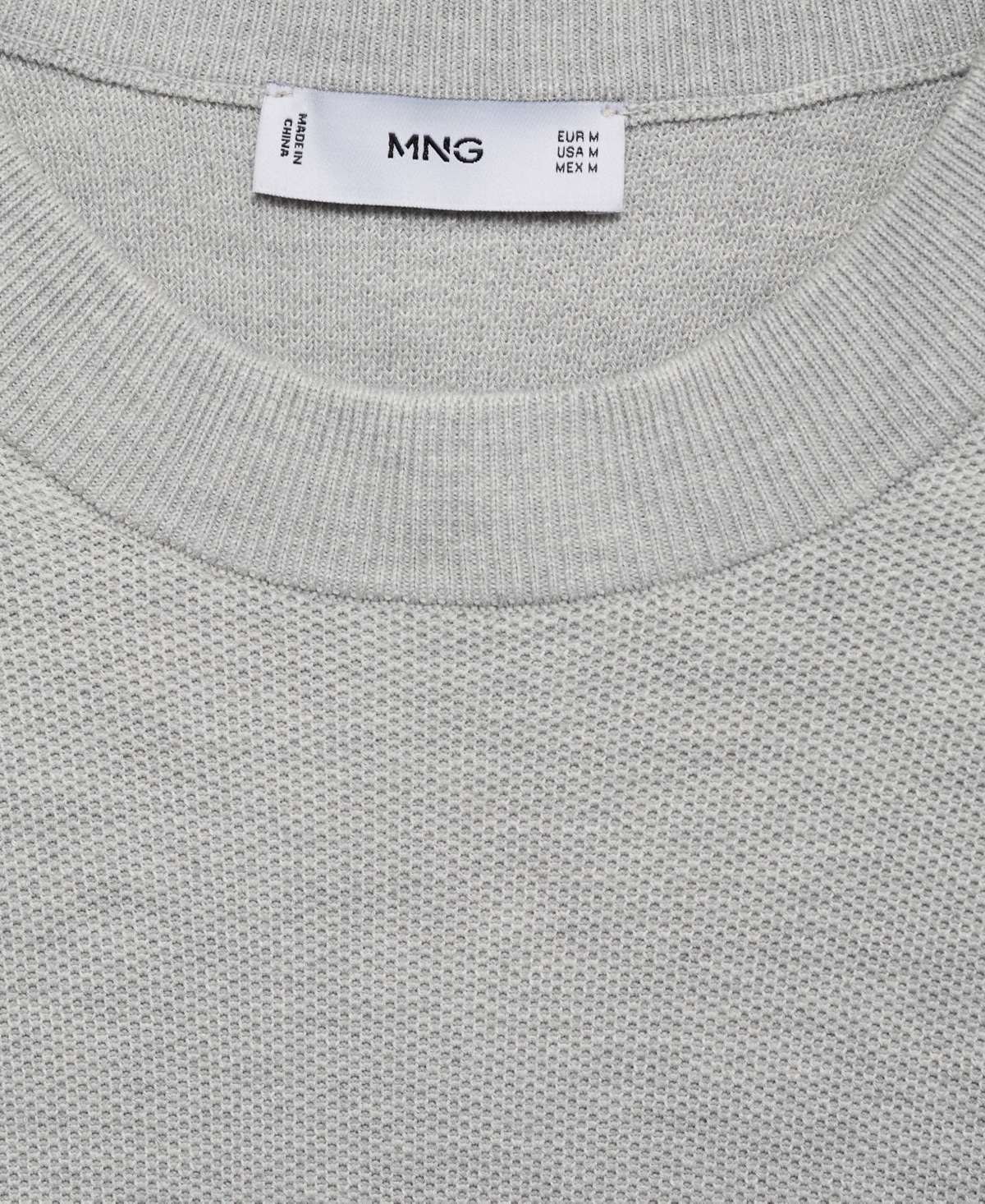 Mango Men's Microstructure Cotton Knitted Sweater In Gray