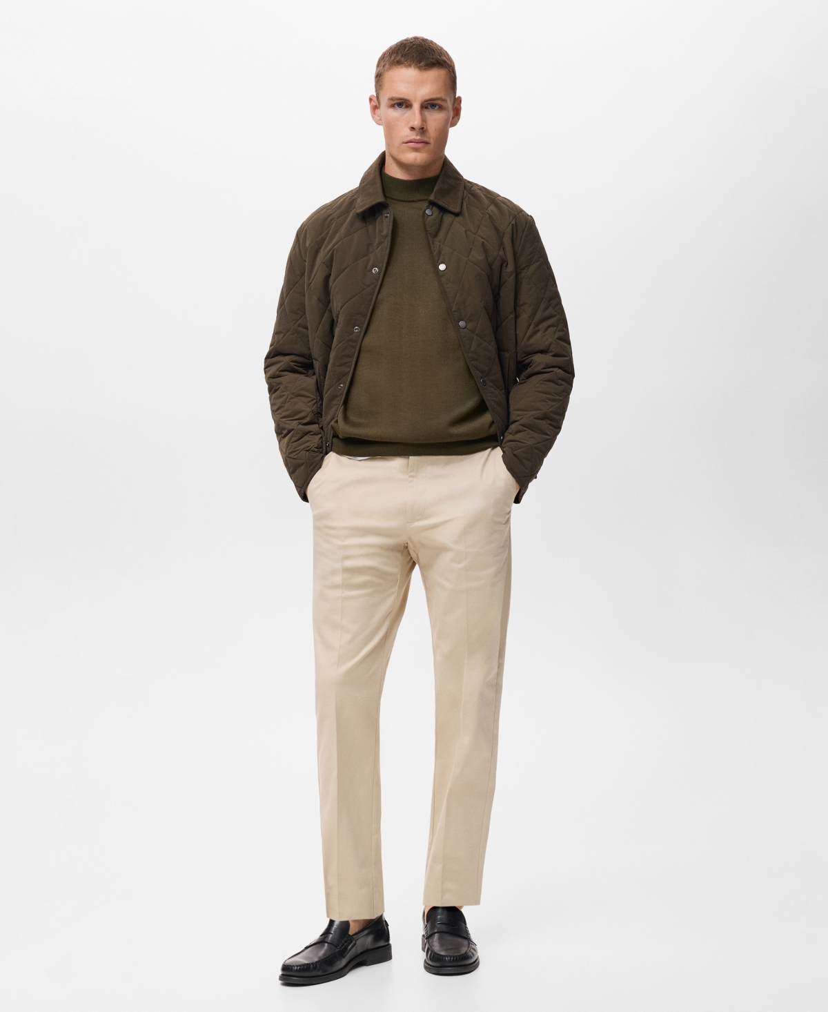 Mango Turtleneck Wool Sweater In Green