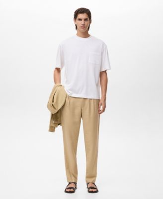 Men's Straight-Fit Pleated Pants