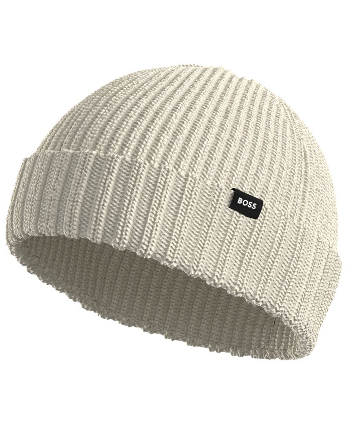 Hugo Boss Men's Ribbed Hat In Neutral