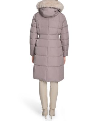 Women's Trim Hood Zip-Front Down Filled Puffer Coat